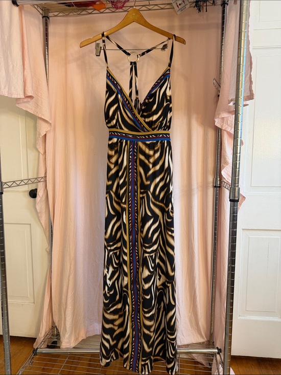 INC International Concepts Dresses & Skirts - INC International Concepts Black and Tan Animal Print Maxi Dress